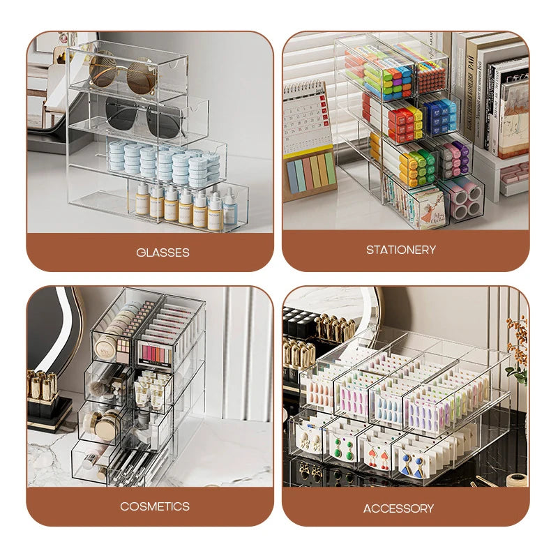 Home Organization Essentials: PP Desktop Storage Case for Chargers, Cables, Cards, Clear and Moisture-proof