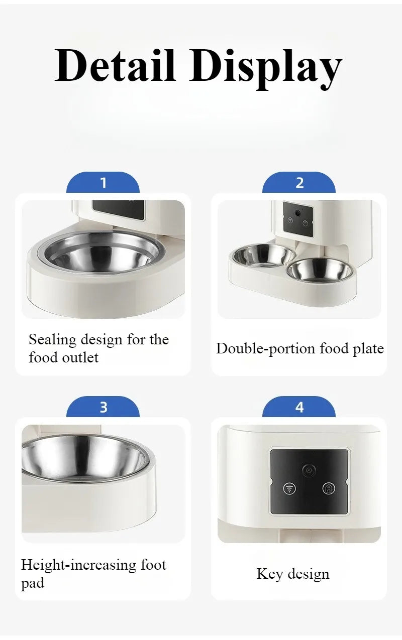 6L Smart Pet Feeder Automatic Cat Feeder Dog Slow Food Machine With Timed Quantitative Automatic Cat Food Dispenser Cat Dog Bowl