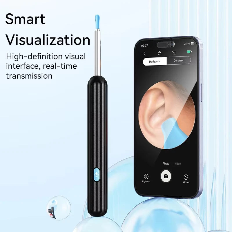Smart ear cleaner with wireless camera and LED light offers high-precision ear wax removal as a wireless otoscope cleaning kit