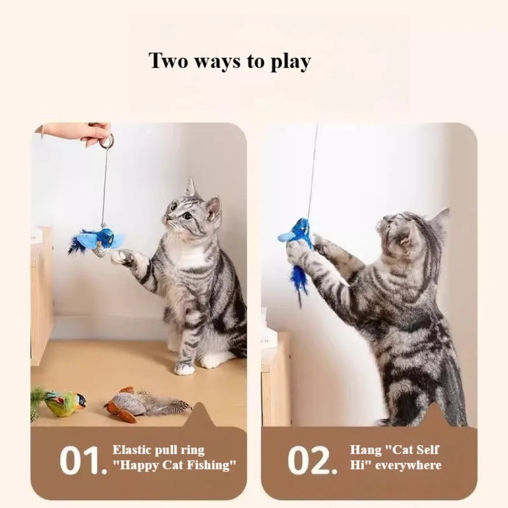 Cat toys, flying birds, cat toys, sparrows, cat claws, toys, vivid chirping, simulated birds, interactive cat toys
