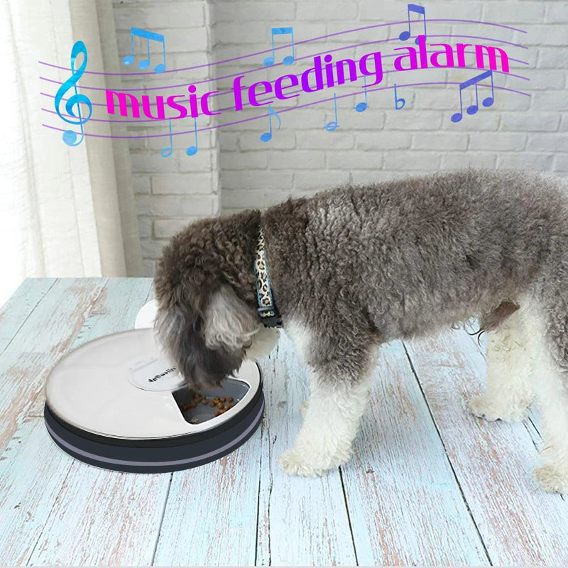 Automatic Pet Feeder Timing Feeder 6 Meals 6 Grids Cat Dog Electric Dry Food Dispenser Accessories Smart Control Pet Feeder