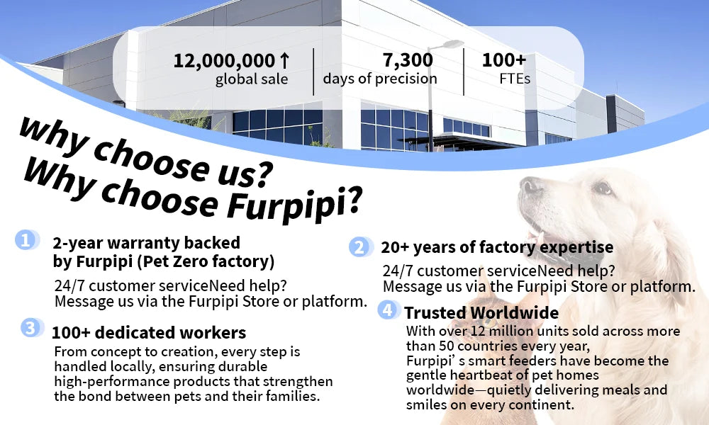 Smart Pet Feeder with 15CM Elevated Camera Tuya App Control for Busy Pet Owners FURPIPI Automatic Cats Dog Food Feeder Dispenser