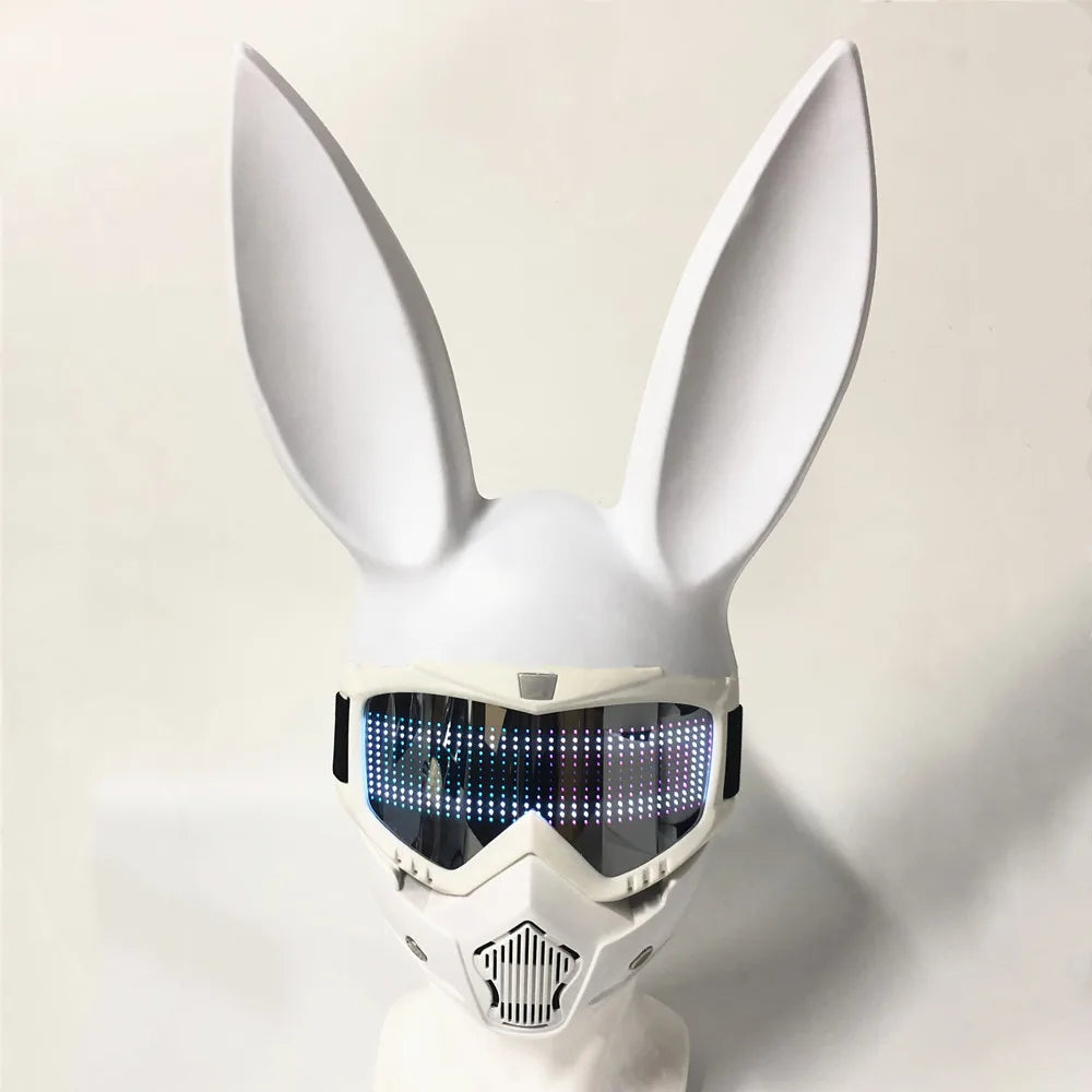 Halloween Bunny Girl Colplay Bluetooth APP Light Up Purge Mask Halloween Masquerade Party LED Face Masks for Kids Men Women