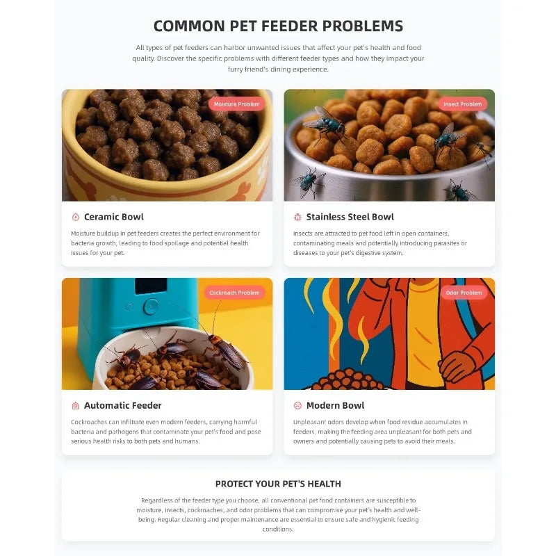 Cat Automatic Feeder Smart Infrared Auto-Opening Pet Bowl Long-lasting Energy with Sealed Lid for Home Outdoor Camping