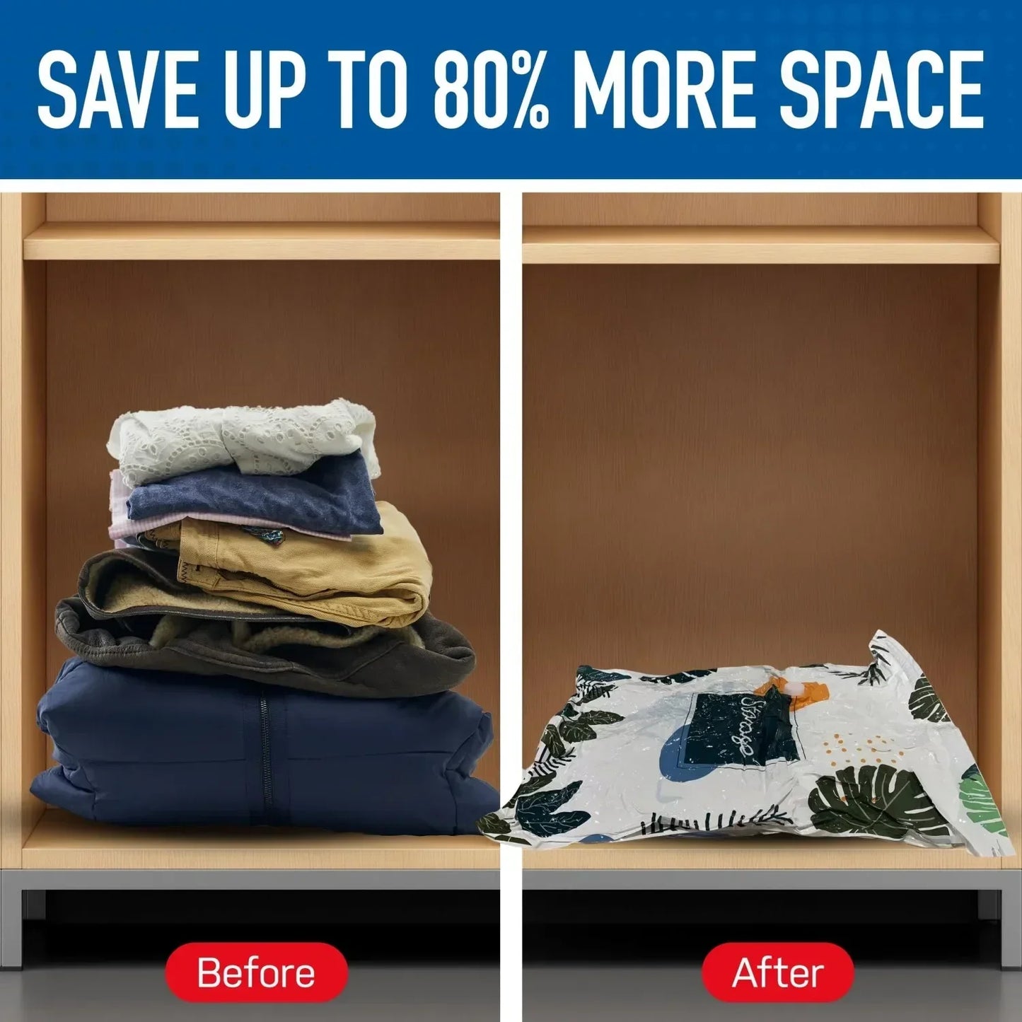 Space saver vacuum storage bags with Hand Pump for Travel Organizer Bags for Comforters, Blankets, Bedding,Packing Bags