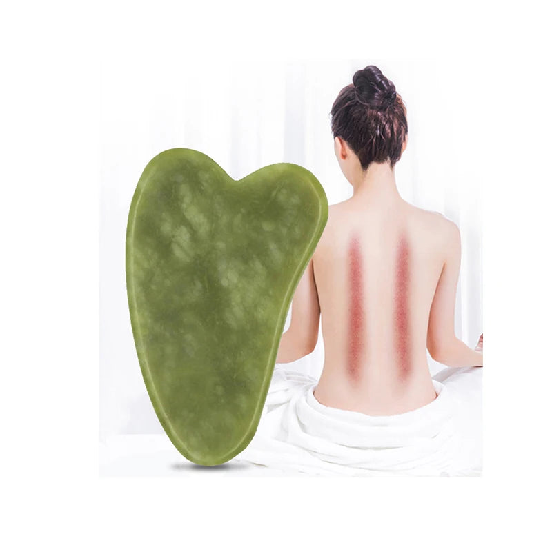 Natural Jade Stone Guasha Board Gouache Scraper For Body Acupoint Press SPA Acupuncture Skin Facial Care Massage Anti Aging Tool