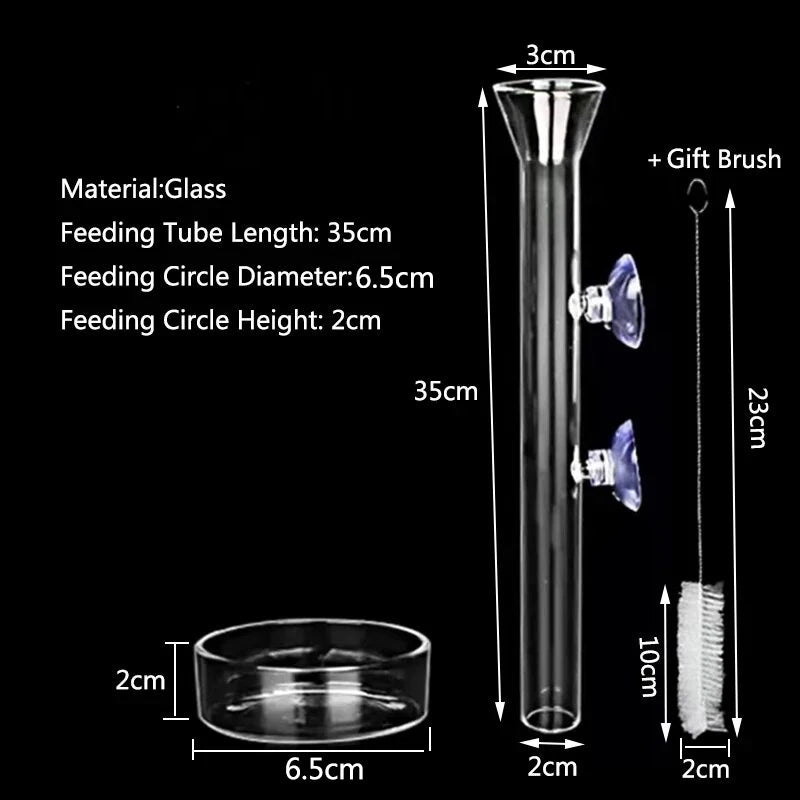 Glass Aquarium Feeder Tube Dish Transparent Fish Tank Shrimp Snail Food Feeder Bowl Aquarium Feeding Accessories Shrimp Feeders