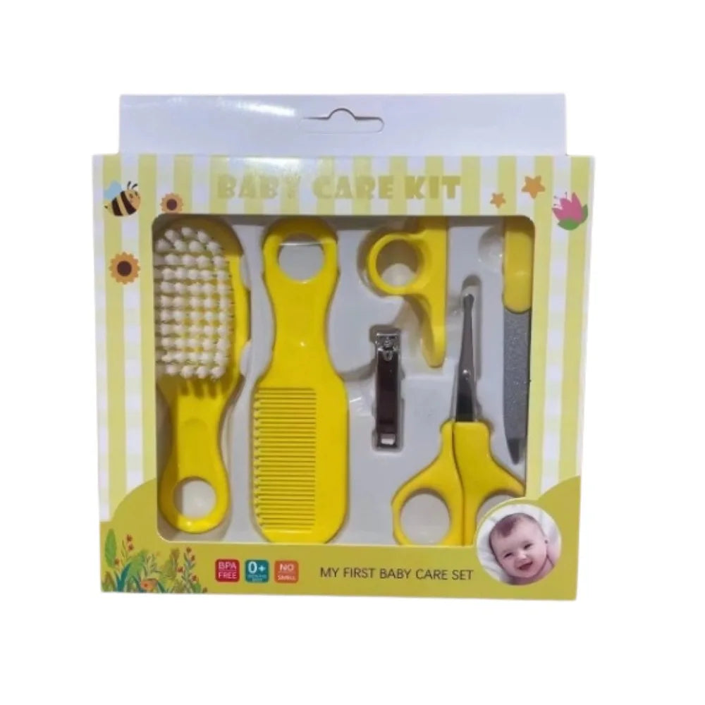 New 6 Pcs Baby Healthcare and Grooming Kit Sets Safety Newborn Nursery Baby Care Kit with Hair Brush Comb Nail Clipper Scissors