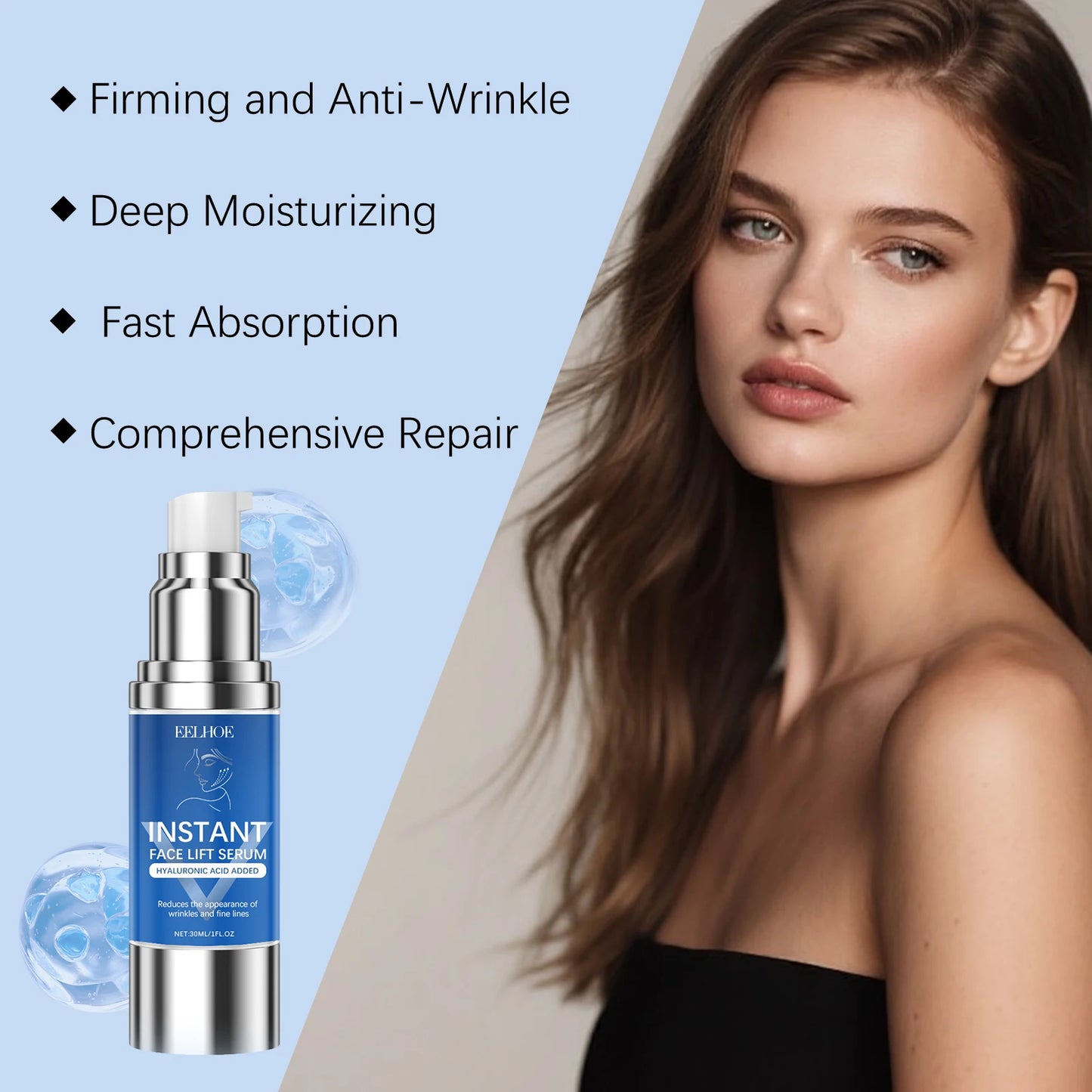 Hydrating Facial Serum with Glycerin for Dry Skin Deep Moisture Plumping Effect Smooth Radiant Skin Lightweight Fast Absorbing
