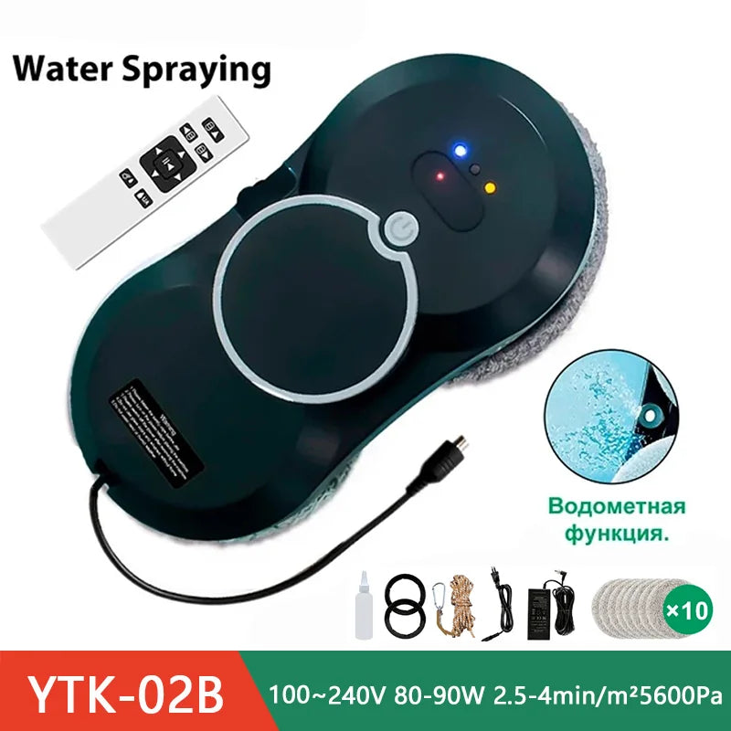 DIVEDEER Home intelligent cleaning robot with automatic water spraying function, anti drop magnetic glass cleaning machine