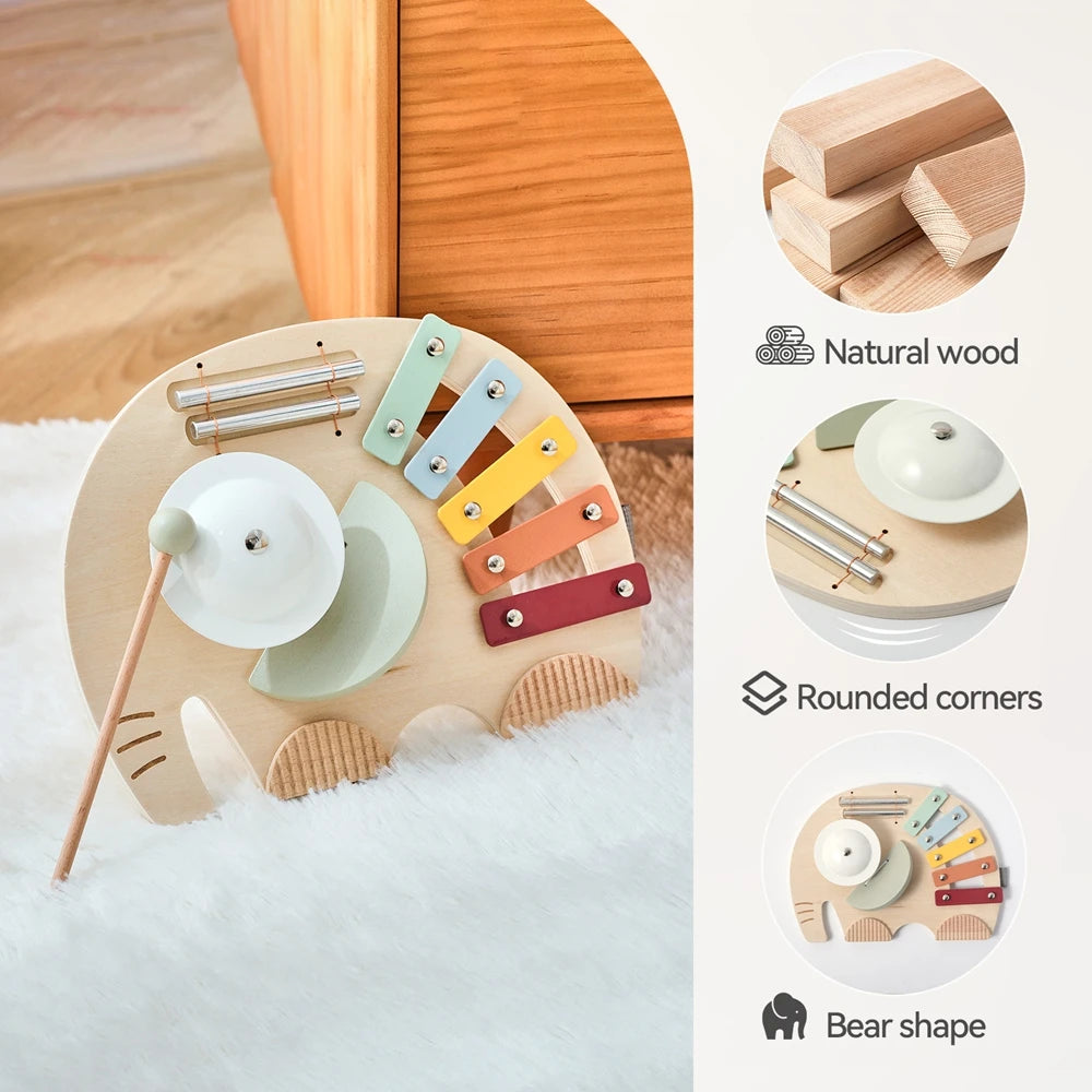 Wooden Instruments Baby Toys Educational Toys Elephant Xylophone Children's Musical Toys Newborn Birthday Gifts Music Table Toys