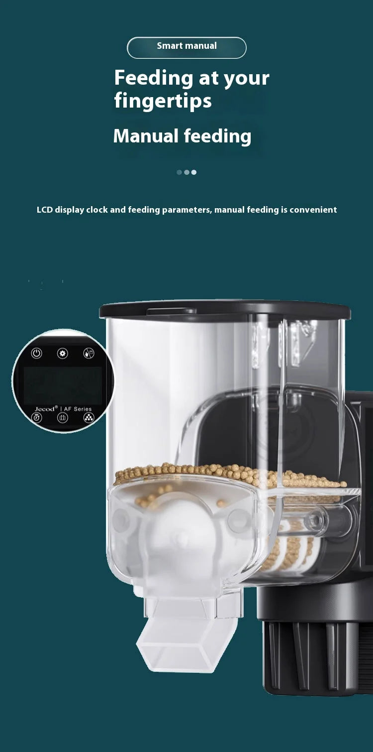 Jietao Smart Fish Tank Feeder for Ornamental Fish, Automatic Food Dispenser with Timer, 500ml Large Capacity