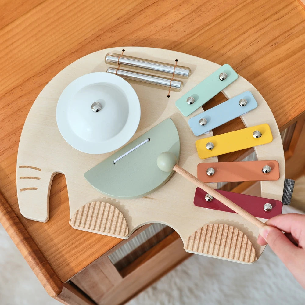 Wooden Instruments Baby Toys Educational Toys Elephant Xylophone Children's Musical Toys Newborn Birthday Gifts Music Table Toys