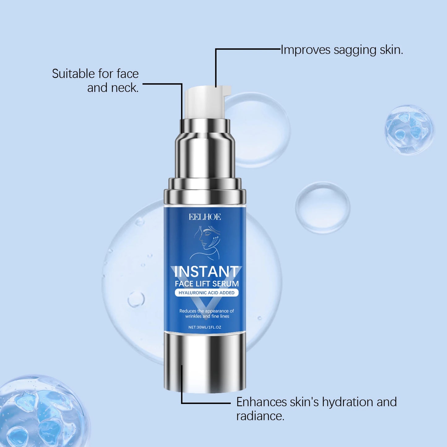 Hydrating Facial Serum with Glycerin for Dry Skin Deep Moisture Plumping Effect Smooth Radiant Skin Lightweight Fast Absorbing