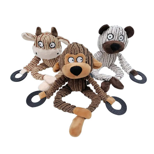 Squeaky Puppy Toys Plush Puppy Chew Toys for Teething Training Dog Toys for Small Dogs Toys for Cute Monkey Interactive Dog Toys