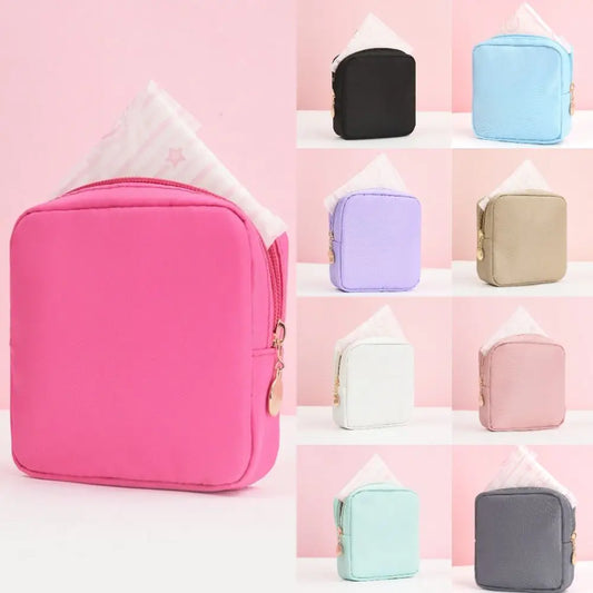 Fashion Multicolor Sanitary Pad Bags Home Organization Portable Pad Pouch Napkin Storage Organizer Makeup Bags Coin Purse
