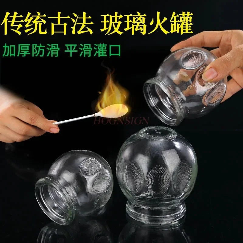 6 Pcs Gua Sha Therapy Cans Body Set Chinese Set Glass Fire Can Hand Tools Appliance Thickened Cupping Cup Massager Scraping Cups