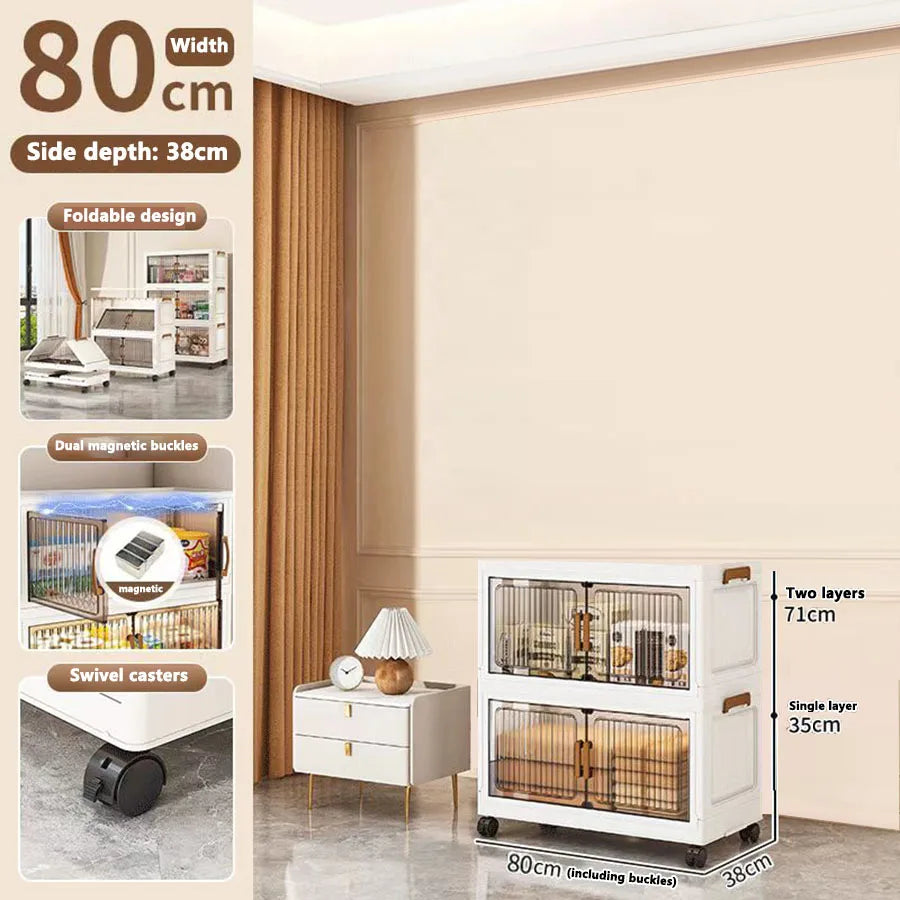 Foldable Sundries Cabinet Dustproof Storage Wardrobe Home Organization Solution