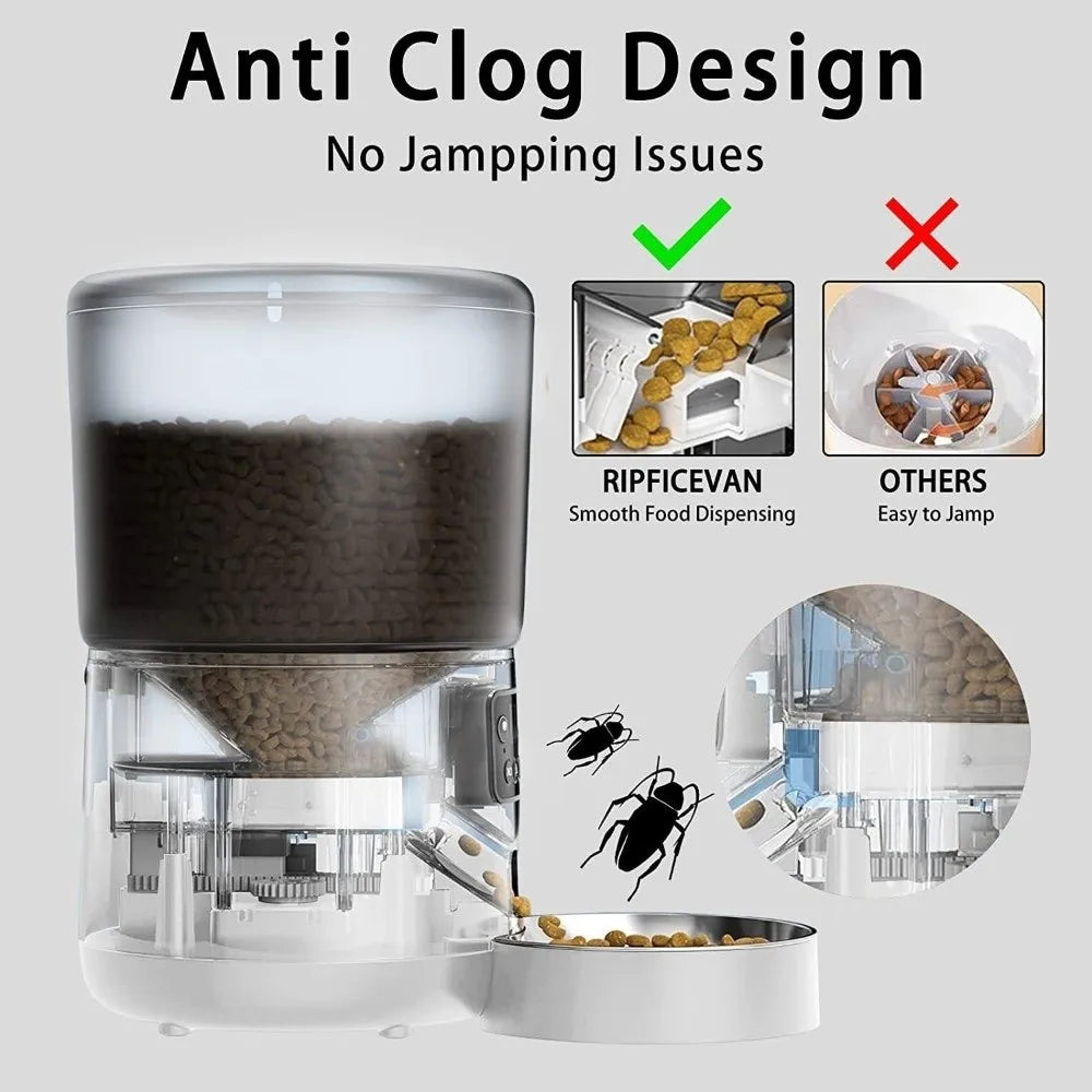 4L Smart Pet Feeder Stainless Steel Bowl Timed Feeding APP Control Feeder Remote Control 9-Meal Dog Food Dispenser For Cats Dogs