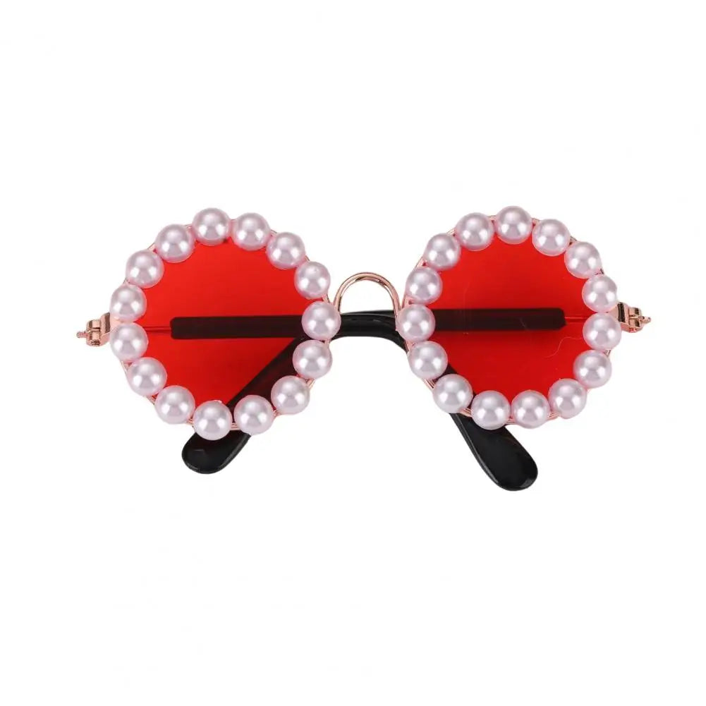 Pet Accessories with Artificial Pearls Pet Glasses Pet Sunglasses with Faux Pearls Decoration for Cats Dogs for Festivals