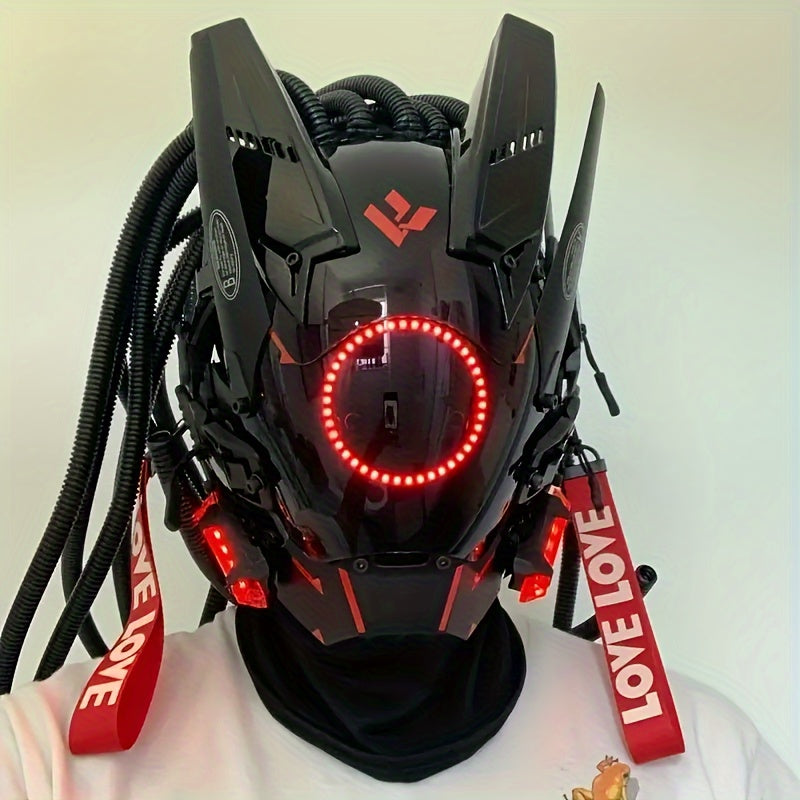 Cyberpunk cool science fiction futuristic LED masks, Halloween role-playing photo props, bar clubs, party supplies, stage performance accessories, role-playing photo pillars, bar club carnival party supplies, gifts and collec