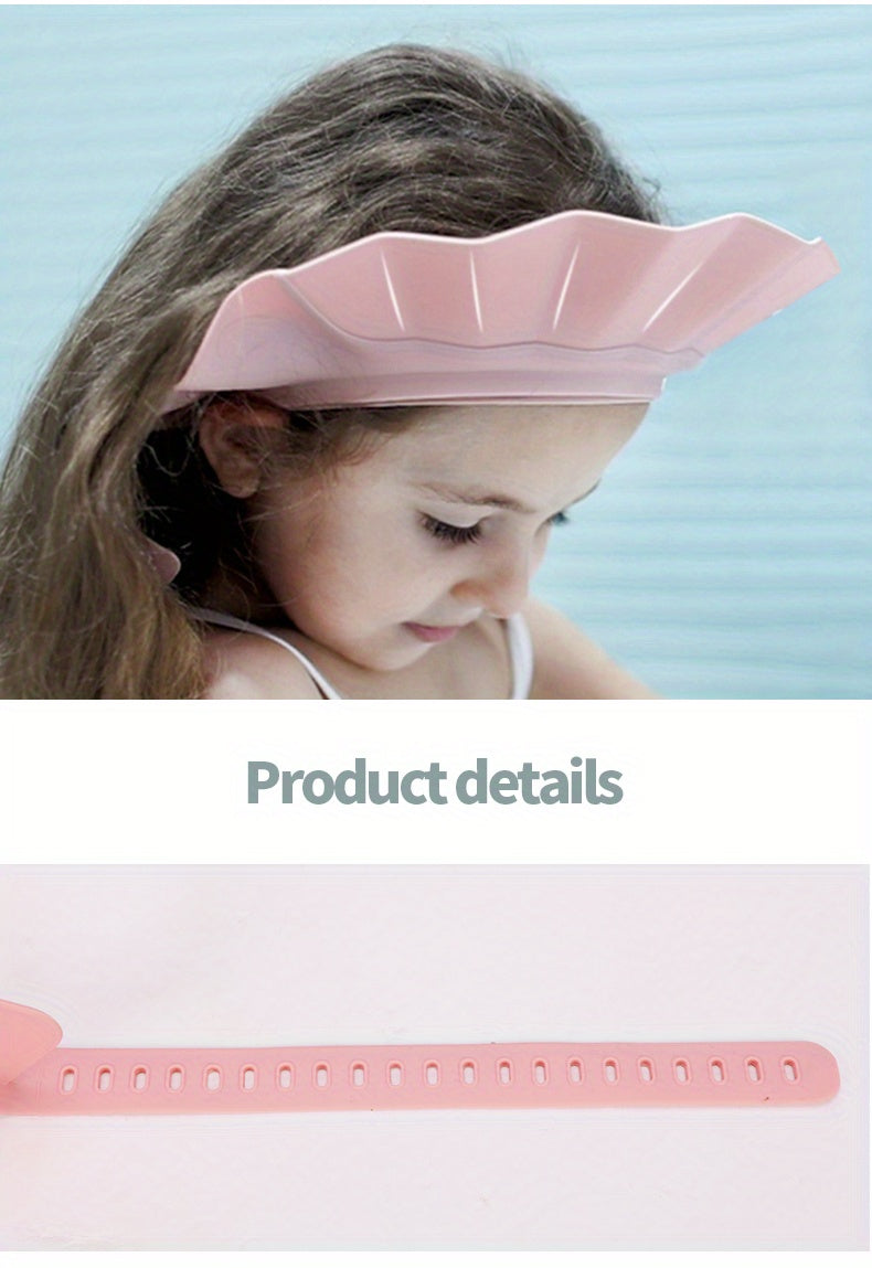 Youngsters' Adjustable Shower Cap with Eye Protection - Soft, Comfortable & Water-Resistant for Easy Hair Washing - Perfect for & Youngsters - Available in White, Pink, Blue, Shower Cap, Bathing Supplies, Bathroom Toys, TWO D