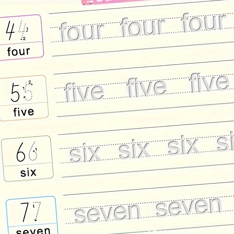 4pcs/set Reusable Children 3D Copybook for Calligraphy Numbers 0-100 Handwriting christmas /halloween /Thanksgiving DayTextbook Learning Math Book Writing for Kids Toys