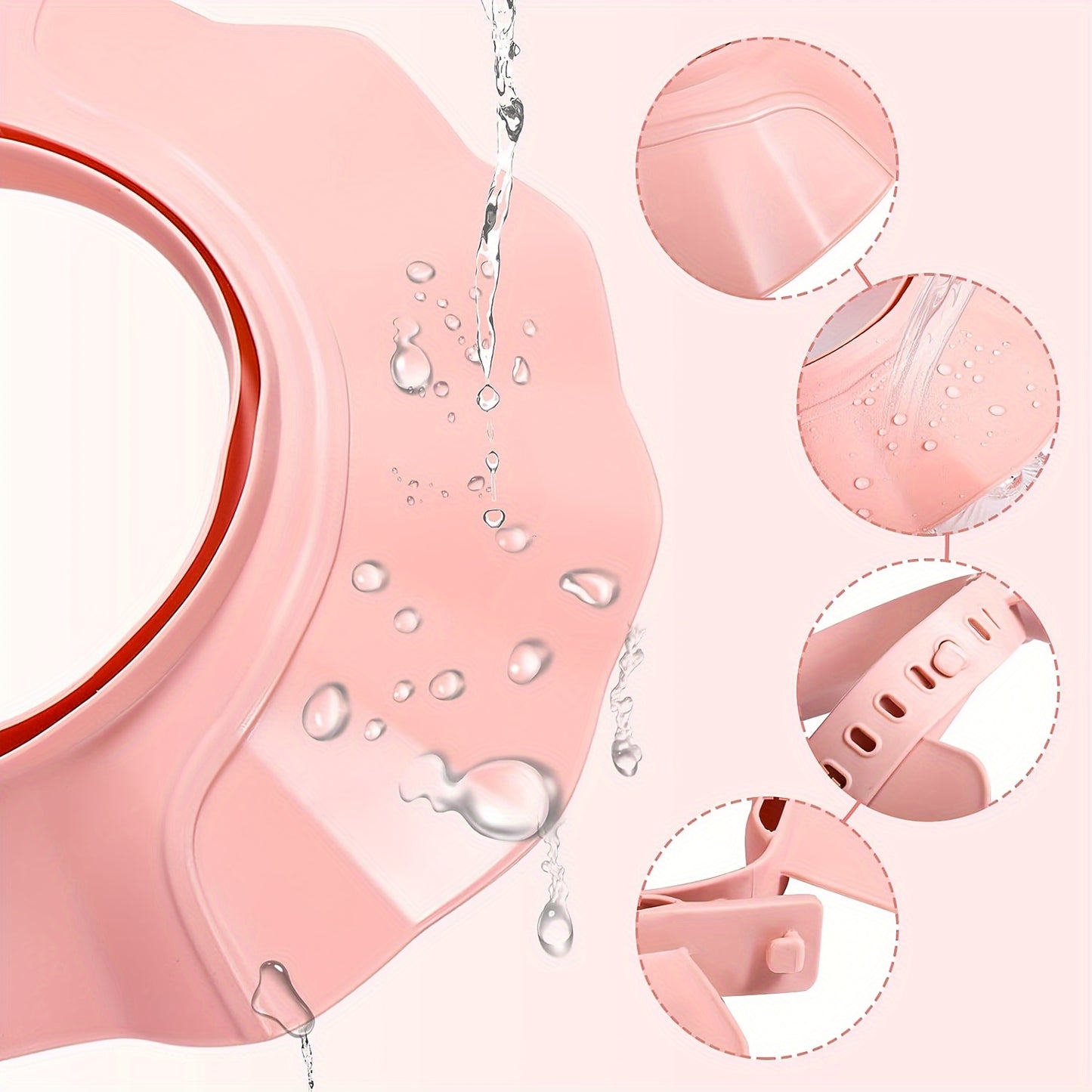 Youngsters' Adjustable Shower Cap with Eye Protection - Soft, Comfortable & Water-Resistant for Easy Hair Washing - Perfect for & Youngsters - Available in White, Pink, Blue, Shower Cap, Bathing Supplies, Bathroom Toys, TWO D