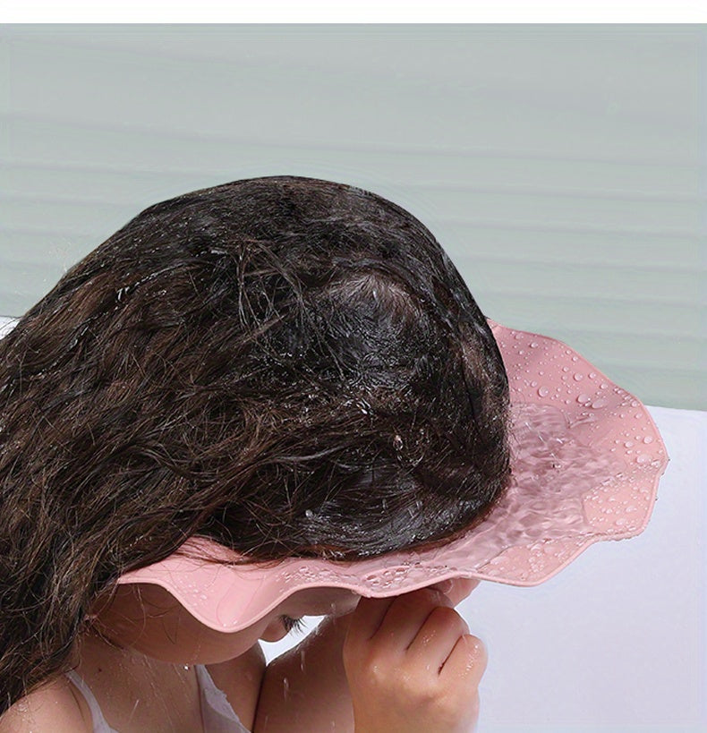 Youngsters' Adjustable Shower Cap with Eye Protection - Soft, Comfortable & Water-Resistant for Easy Hair Washing - Perfect for & Youngsters - Available in White, Pink, Blue, Shower Cap, Bathing Supplies, Bathroom Toys, TWO D