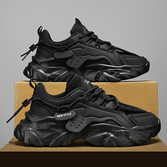 Mens Fashionable Solid Color Sneakers - Comfortable & Durable Air-Flow Design - Lightweight Shock-Absorbing Sport Shoes for Running, Training, & Fitness - Ideal for Active Lifestyle