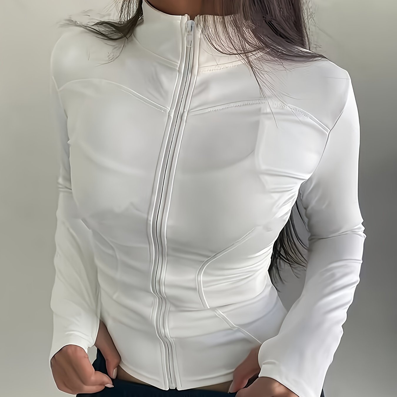 Ultra-Lightweight Zip-Up Athletic Jacket for Women - Breathable, Quick-Drying, Long Sleeve, Yoga-Friendly, Outdoor Running Fitness Apparel for Fall & Winter - Ideal for Active Lifestyle, Gym, Hiking, and Casual Wear